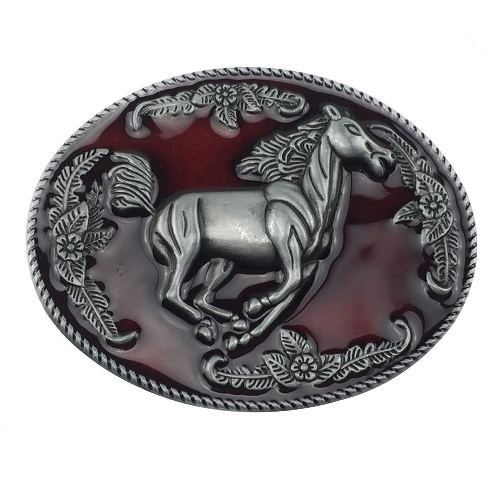 7919 Vintage Horse Celtic Style Belt Buckle, Western Cowboy Belt
